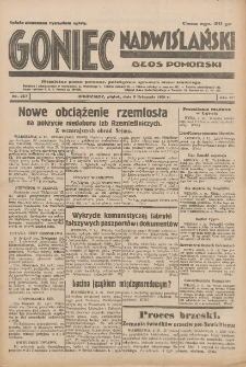 Goniec Nadwiślański: Głos Pomorski: Niezależne pismo poranne, poświęcone sprawom stanu średniego 1931.11.06 R.7 Nr257