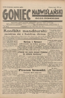 Goniec Nadwiślański: Głos Pomorski: Niezależne pismo poranne, poświęcone sprawom stanu średniego 1931.11.11 R.7 Nr261