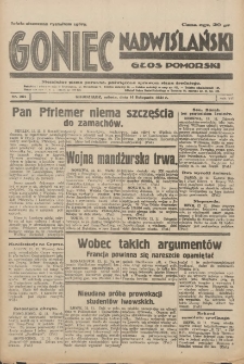 Goniec Nadwiślański: Głos Pomorski: Niezależne pismo poranne, poświęcone sprawom stanu średniego 1931.11.14 R.7 Nr264