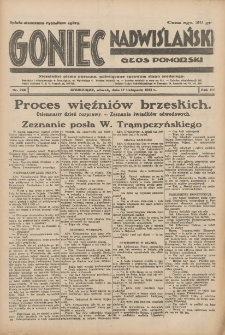 Goniec Nadwiślański: Głos Pomorski: Niezależne pismo poranne, poświęcone sprawom stanu średniego 1931.11.17 R.7 Nr266