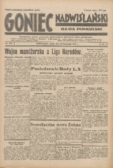 Goniec Nadwiślański: Głos Pomorski: Niezależne pismo poranne, poświęcone sprawom stanu średniego 1931.11.18 R.7 Nr267