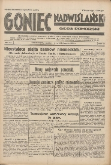 Goniec Nadwiślański: Głos Pomorski: Niezależne pismo poranne, poświęcone sprawom stanu średniego 1931.11.22 R.7 Nr271