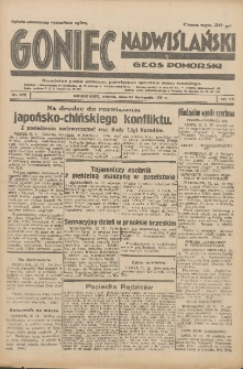 Goniec Nadwiślański: Głos Pomorski: Niezależne pismo poranne, poświęcone sprawom stanu średniego 1931.11.24 R.7 Nr272