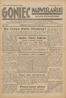 Goniec Nadwiślański: Głos Pomorski: Niezależne pismo poranne, poświęcone sprawom stanu średniego 1931.11.25 R.7 Nr273