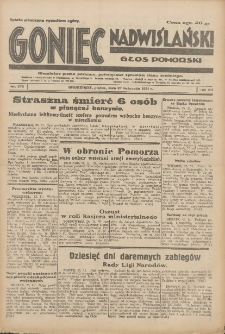 Goniec Nadwiślański: Głos Pomorski: Niezależne pismo poranne, poświęcone sprawom stanu średniego 1931.11.27 R.7 Nr275