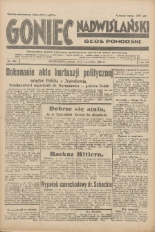 Goniec Nadwiślański: Głos Pomorski: Niezależne pismo poranne, poświęcone sprawom stanu średniego 1931.12.04 R.7 Nr281