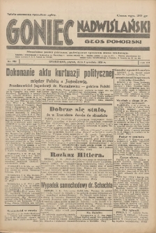 Goniec Nadwiślański: Głos Pomorski: Niezależne pismo poranne, poświęcone sprawom stanu średniego 1931.12.04 R.7 Nr281