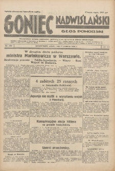 Goniec Nadwiślański: Głos Pomorski: Niezależne pismo poranne, poświęcone sprawom stanu średniego 1931.12.05 R.7 Nr282