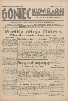 Goniec Nadwiślański: Głos Pomorski: Niezależne pismo poranne, poświęcone sprawom stanu średniego 1931.12.08 R.7 Nr284