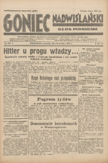 Goniec Nadwiślański: Głos Pomorski: Niezależne pismo poranne, poświęcone sprawom stanu średniego 1931.12.10 R.7 Nr285