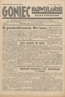 Goniec Nadwiślański: Głos Pomorski: Niezależne pismo poranne, poświęcone sprawom stanu średniego 1931.12.12 R.7 Nr287