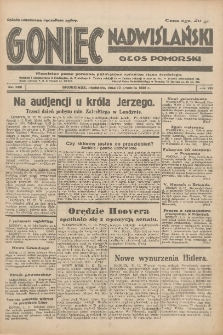 Goniec Nadwiślański: Głos Pomorski: Niezależne pismo poranne, poświęcone sprawom stanu średniego 1931.12.13 R.7 Nr288