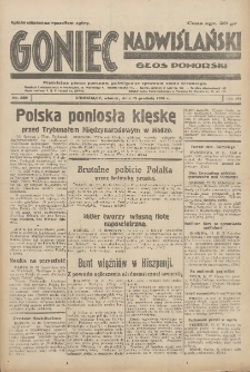 Goniec Nadwiślański: Głos Pomorski: Niezależne pismo poranne, poświęcone sprawom stanu średniego 1931.12.15 R.7 Nr289