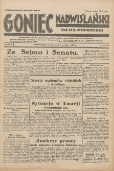 Goniec Nadwiślański: Głos Pomorski: Niezależne pismo poranne, poświęcone sprawom stanu średniego 1931.12.19 R.7 Nr293