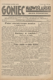 Goniec Nadwiślański: Głos Pomorski: Niezależne pismo poranne, poświęcone sprawom stanu średniego 1931.12.23 R.7 Nr296