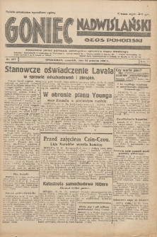Goniec Nadwiślański: Głos Pomorski: Niezależne pismo poranne, poświęcone sprawom stanu średniego 1931.12.