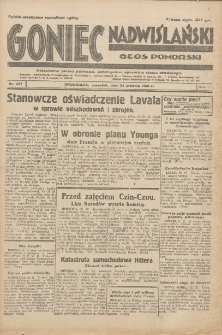 Goniec Nadwiślański: Głos Pomorski: Niezależne pismo poranne, poświęcone sprawom stanu średniego 1931.12.