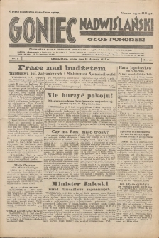 Goniec Nadwiślański: Głos Pomorski: Niezależne pismo poranne, poświęcone sprawom stanu średniego 1932.01.13 R.8 Nr9
