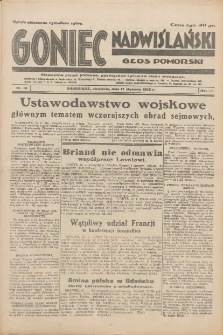 Goniec Nadwiślański: Głos Pomorski: Niezależne pismo poranne, poświęcone sprawom stanu średniego 1932.01.17 R.8 Nr13