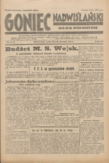 Goniec Nadwiślański: Głos Pomorski: Niezależne pismo poranne, poświęcone sprawom stanu średniego 1932.01.20 R.8 Nr15