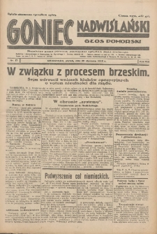 Goniec Nadwiślański: Głos Pomorski: Niezależne pismo poranne, poświęcone sprawom stanu średniego 1932.01.22 R.8 Nr17