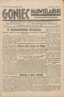 Goniec Nadwiślański: Głos Pomorski: Niezależne pismo poranne, poświęcone sprawom stanu średniego 1932.01.24 R.8 Nr19