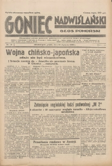 Goniec Nadwiślański: Głos Pomorski: Niezależne pismo poranne, poświęcone sprawom stanu średniego 1932.01.29 R.8 Nr23