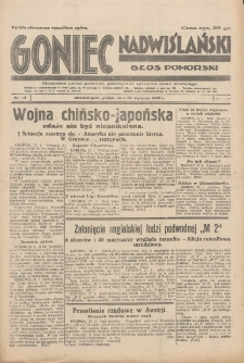 Goniec Nadwiślański: Głos Pomorski: Niezależne pismo poranne, poświęcone sprawom stanu średniego 1932.01.29 R.8 Nr23