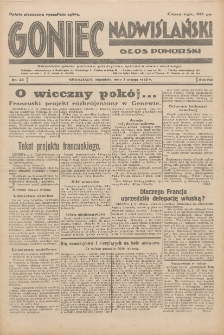 Goniec Nadwiślański: Głos Pomorski: Niezależne pismo poranne, poświęcone sprawom stanu średniego 1932.02.07 R.8 Nr30