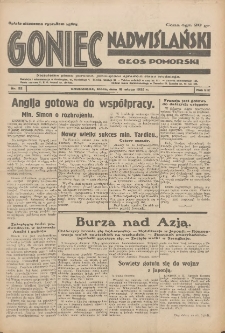 Goniec Nadwiślański: Głos Pomorski: Niezależne pismo poranne, poświęcone sprawom stanu średniego 1932.02.10 R.8 Nr32