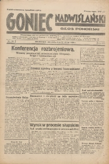 Goniec Nadwiślański: Głos Pomorski: Niezależne pismo poranne, poświęcone sprawom stanu średniego 1932.02.14 R.8 Nr36