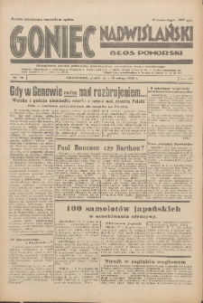 Goniec Nadwiślański: Głos Pomorski: Niezależne pismo poranne, poświęcone sprawom stanu średniego 1932.02.19 R.8 Nr40