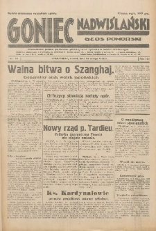 Goniec Nadwiślański: Głos Pomorski: Niezależne pismo poranne, poświęcone sprawom stanu średniego 1932.02.23 R.8 Nr43