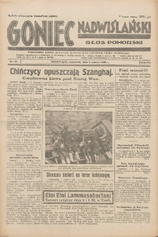 Goniec Nadwiślański: Głos Pomorski: Niezależne pismo poranne, poświęcone sprawom stanu średniego 1932.03.03 R.8 Nr51