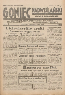 Goniec Nadwiślański: Głos Pomorski: Niezależne pismo poranne, poświęcone sprawom stanu średniego 1932.03.08 R.8 Nr55