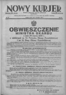 Nowy Kurjer: dziennik poświęcony sprawom politycznym i społecznym 1939.04.04 R.50 Nr78