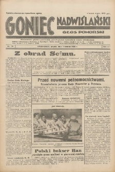 Goniec Nadwiślański: Głos Pomorski: Niezależne pismo poranne, poświęcone sprawom stanu średniego 1932.03.11 R.8 Nr58