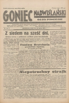 Goniec Nadwiślański: Głos Pomorski: Niezależne pismo poranne, poświęcone sprawom stanu średniego 1932.03.16 R.8 Nr62