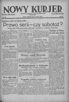 Nowy Kurjer: dziennik poświęcony sprawom politycznym i społecznym 1939.06.18 R.50 Nr138
