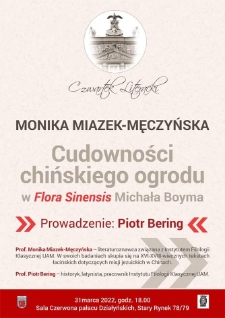 Monika Miazek-Męczyńska - Cudowności chińskiego ogrodu w Flora Sinensis Michała Boyma