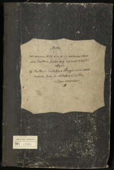 "Acta ab anno 1813 usque ad annum 1815 sub rectore Gerlachio conscriptae atque a rectore Guilelmo Krugio anno 1853 mense Julii in ordinem redacta. Liber secundus II"