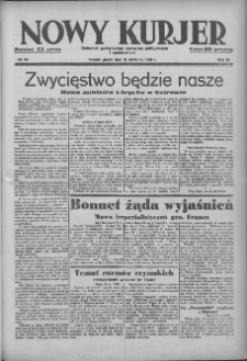 Nowy Kurjer: dziennik poświęcony sprawom politycznym i społecznym 1939.04.21 R.50 Nr92