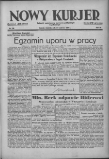 Nowy Kurjer: dziennik poświęcony sprawom politycznym i społecznym 1939.04.30 R.50 Nr100