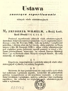 Ustawa znosząca szportlowanie niższych władz administracyjnych