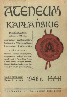 Ateneum Kapłańskie. 1946 R.38 T.45 z.3