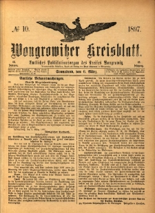 Wongrowitzer Kreisblatt: Amtliches Publikationsorgan des Kreises Wongrowitz 1897.02.27 Jg.46 Nr9