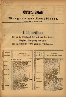 Extra-Blatt bei Wongrowitzer Kreisblatts 1903.11.17