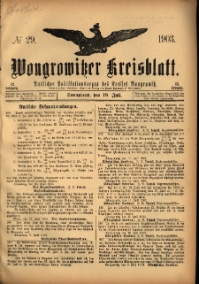 Wongrowitzer Kreisblatt: Amtliches Publikationsorgan des Kreises Wongrowitz 1903.07.18 Jg.52 Nr29