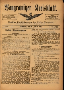 Wongrowitzer Kreisblatt: Amtliches Publikationsorgan des Kreises Wongrowitz 19040.01.30.Jg.53 Nr5