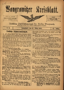 Wongrowitzer Kreisblatt: Amtliches Publikationsorgan des Kreises Wongrowitz 1904.03.12 Jg.53 Nr11
